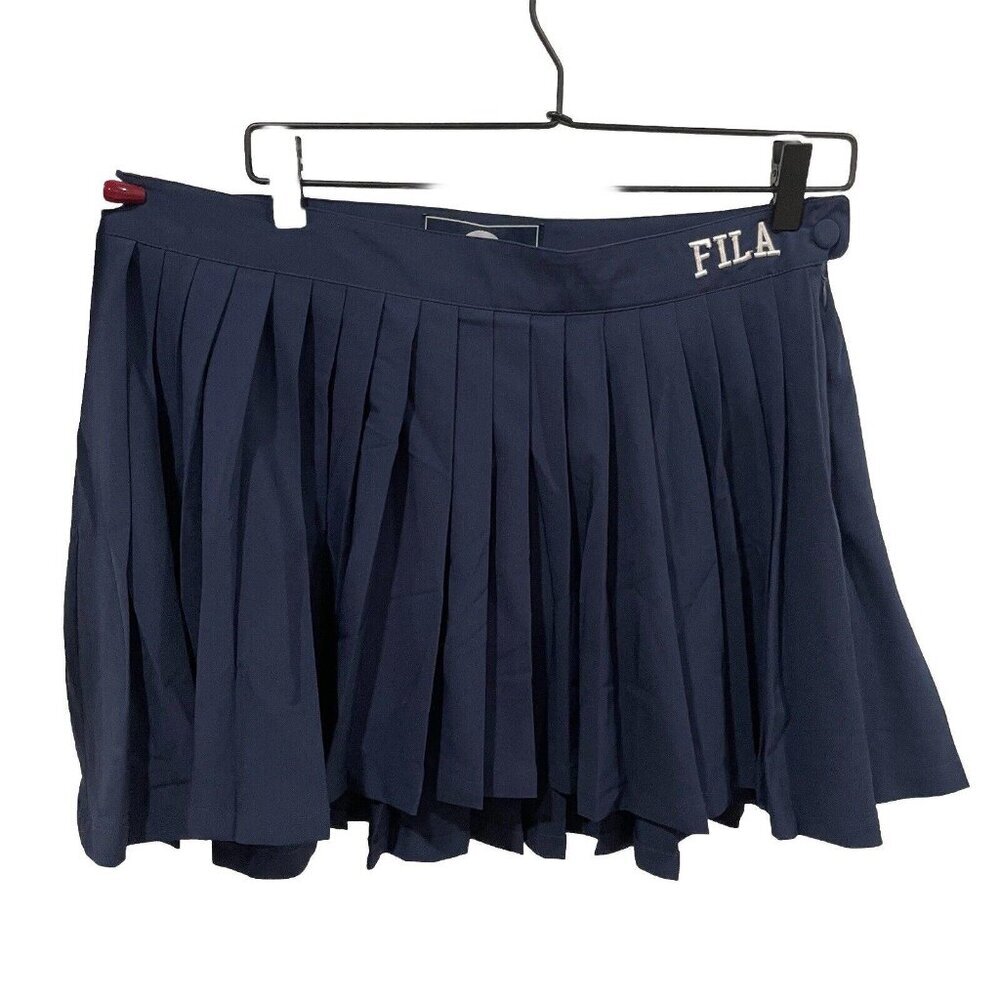 FILA Pleated Tennis Skirt in Navy Sz Late L Bottom‎ NWT MSRP $50